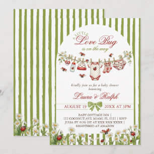 Invitation Fête Prénatale Bébé Fille Love Bug