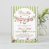Invitation Fête Prénatale Bébé Fille Love Bug (Debout devant)