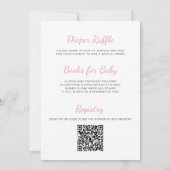 Invitation Fête Prénatale Bébé Fille Thème Soleil Code QR Tou (Dos)
