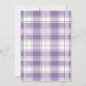 Invitation Fête Prénatale Bébé Fleur Gingham Violet Petit Fou (Dos)