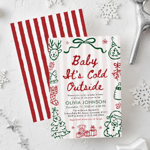Invitation Fête Prénatale Bébé Il Fait Froid Dehors Dessin à 