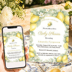 Invitation Fête prénatale bébé jardin d'été aux agrumes de ci