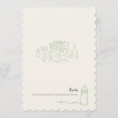 Invitation Fête Prénatale Bébé Let's Brunch Doodle Sage Fanta (Dos)