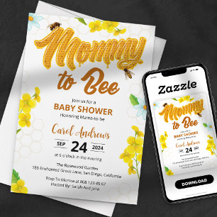 Invitation Fête Prénatale Bébé Miel Maman Devenue Abeille