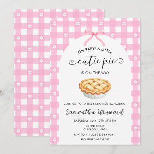 Invitation Fête Prénatale Bébé Mignonne Coquette Rose