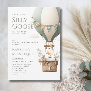 Invitation Fête Prénatale Bébé Silly Goose Montgolfière de Wo