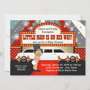 Invitation Fête Prénatale Bébé Star de Cinéma Limousine Petit