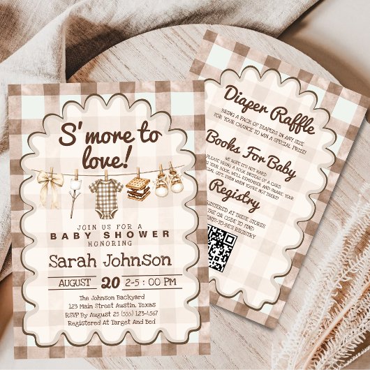 Invitation Fête prénatale bébé tout compris Ajouter S'more à