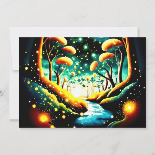 Invitation Fête Prénatale Bébé : Voyage Enchanté des Lucioles (Dos)