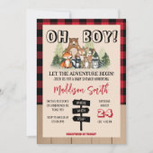 Invitation Fête Prénatale Bûcheron de la Forêt (Devant)