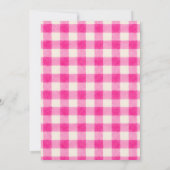 Invitation Fête Prénatale CoMixte Bébé Gingham Rose Brasse de (Dos)