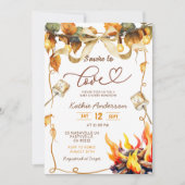 Invitation Fête prénatale Coquette Fall Bow s'more à aimer bé (Devant)
