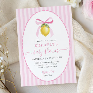 Invitation Fête prénatale Coquette Lemon Baby