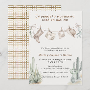 Invitation Fête Prénatale Cow-Boy Garçon Personnalisée