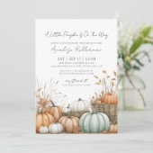 Invitation Fête prénatale d'automne au jardin de citrouilles (Debout devant)