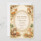 Invitation Fête prénatale de bébé dans une forêt enchantée de (Devant)