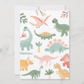 Invitation Fête Prénatale de Bébé Dinosaure (Dos)