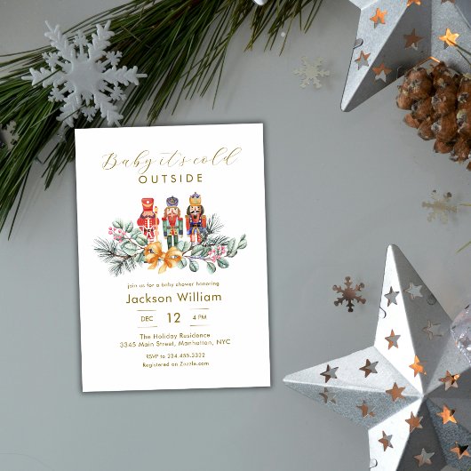 Invitation Fête Prénatale de Casse-Noisette Bébé Il Fait Froi
