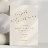 Fête Prénatale de Couple Élégante Calligraphie Dor