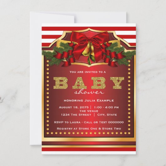 Invitation Fête prénatale de Noël (Devant)