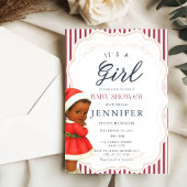 Invitation Fête prénatale de Noël pour bébé afro-américain vi