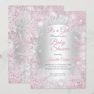 Invitation Fête Prénatale de Princesse Rose Pâle Merveilleux