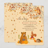 Invitation Fête Prénatale des Petits Animaux de la Forêt (Devant / Derrière)