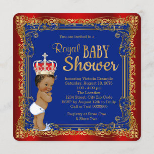 Invitation Fête prénatale du bébé prince royal ethnique