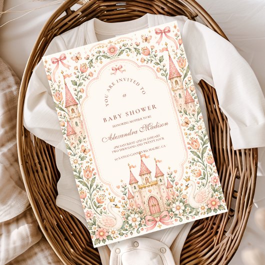 Invitation Fête Prénatale du Château de Princesse de Conte de