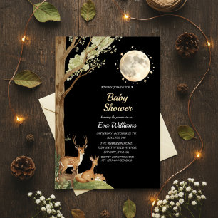 Invitation Fête Prénatale du Faon au Clair de Lune de la Forê