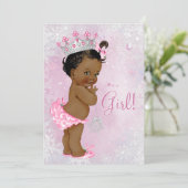 Invitation Fête prénatale en plein hiver pour bébé afro-améri (Debout devant)
