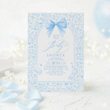 Fête Prénatale Garçon Fleur Toile Bleu Doux Vintag