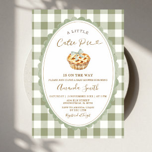 Invitation Fête Prénatale Green Little Cutie Pie Is on the Wa