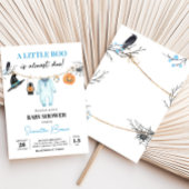 Invitation Fête Prénatale Halloween Bébé Petit Bleu Boo