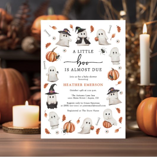 Invitation Fête prénatale Halloween Boo Bébé