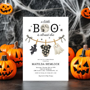 Invitation Fête Prénatale Halloween Fantôme Petit Boo
