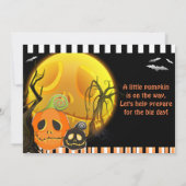 Invitation Fête Prénatale Lune de Citrouilles d'Halloween (Dos)