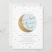Invitation Fête prénatale Lune et Étoiles Script (Devant)