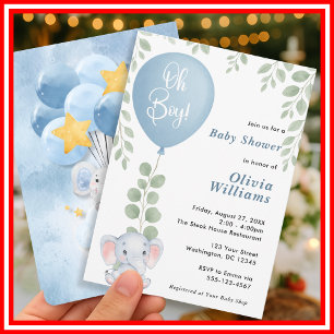 Invitation Fête prénatale Oh Boy