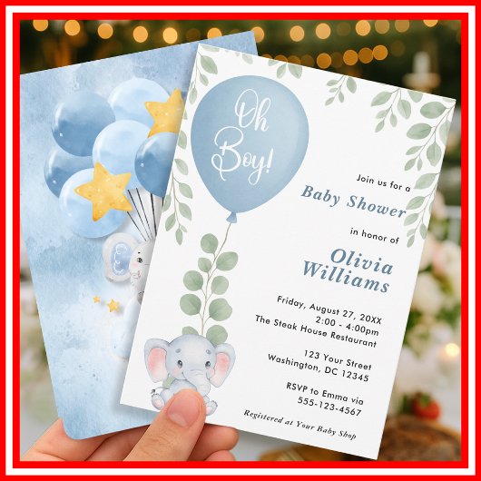Invitation Fête prénatale Oh Boy