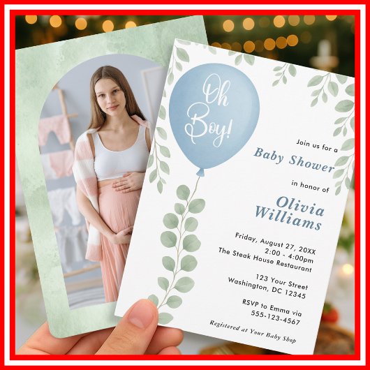 Invitation Fête prénatale Oh Boy