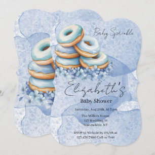 Invitation Fête Prénatale Oh Boy Blue Donuts Bébé