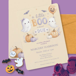 Invitation Fête Prénatale Petits Fantômes d'Halloween
