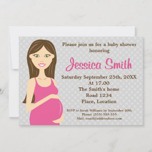 Invitation Fête Prénatale pour Bébé d'une Femme Enceinte aux 