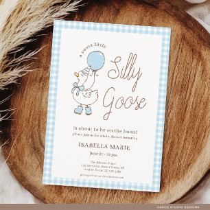 Invitation Fête Prénatale pour Bébé Garçon Canard Bleu Mignon