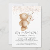 Invitation Fête Prénatale pour le Bébé de Bear & The Bee (Devant)