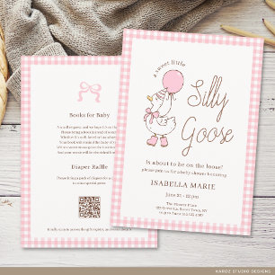 Invitation Fête Prénatale pour un Petit Bébé Canard Rose Doux