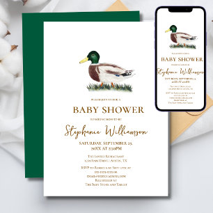 Invitation Fête Prénatale pour un Petit Canard Colvert