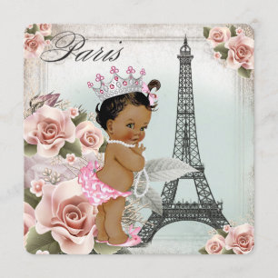 Invitation Fête Prénatale Princesse Ethnique Vintage Paris