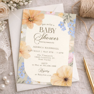 Invitation Fête prénatale, Printemps, Floral, Été, Mixte